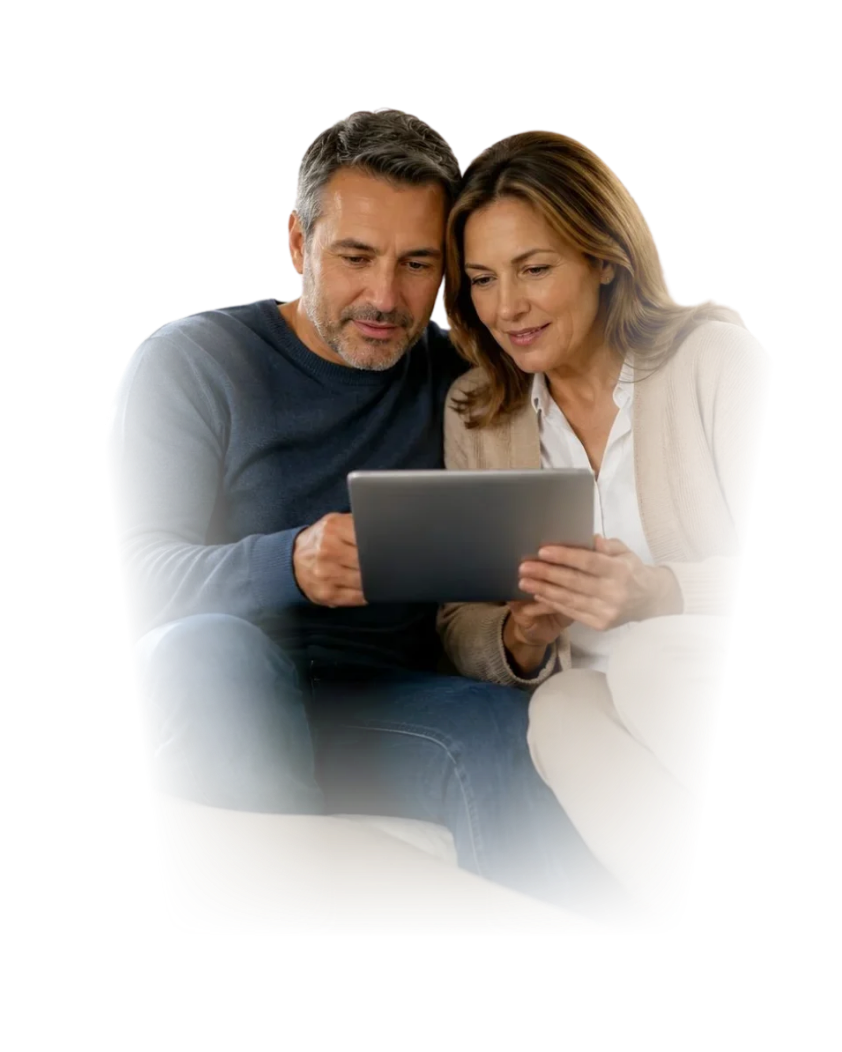 Casal analisando planos de saúde e seguros da ICH Seguros